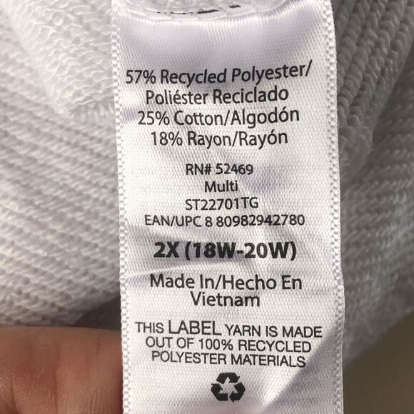 Secret Treasures Short Sleeve Cropped Sweatshirt T-Shirt Womens 2X Palm Trees - Picture 6 of 13